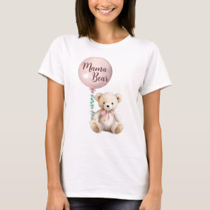 Pink Mama Bear Teddy Baby Shower Tee