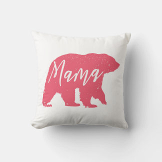 Pink Mama Bear  Throw Pillow