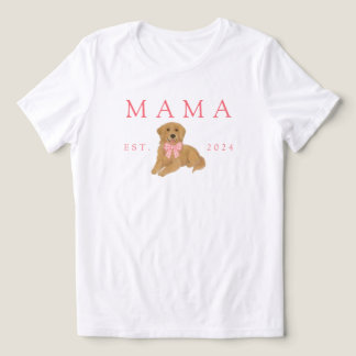 Pink Mama Golden Retriever Birthday Tri-Blend Shirt