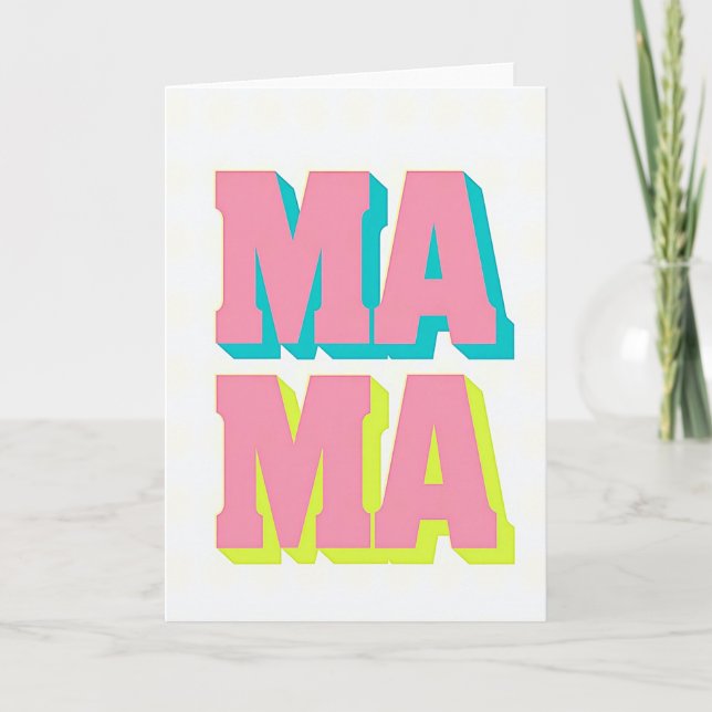 Pink Mama Illustration Card (Front)