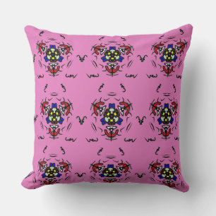 Pink Mandala Blossom" Throw Pillow