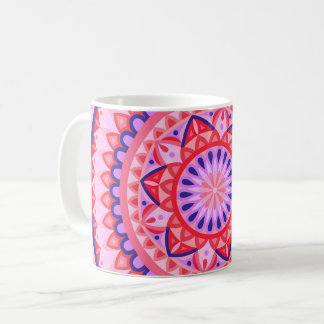 Pink Mandala Boho Vibrant Geometric Pattern Cozy Coffee Mug