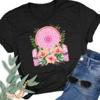 Pink Mandala Crystal Flowers Watercolor Boho