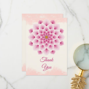 Pink Mandala Flower Thank You Card
