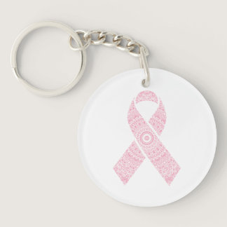 Pink Mandala Ribbon Breast Cancer | Keychain