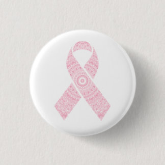 Pink Mandala Ribbon Breast Cancer | Pin Button