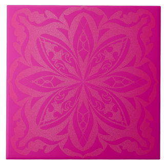 Pink mandala zen ceramic tile