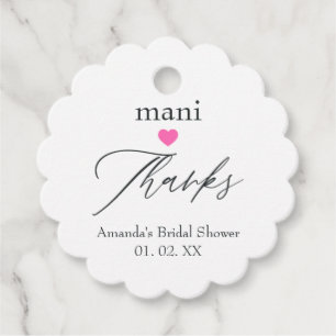 Pink mani thanks favor tags