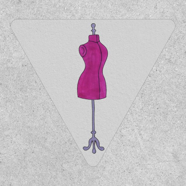 Pink Mannequin Dressform Costume Fashion Designer Patch (Front)