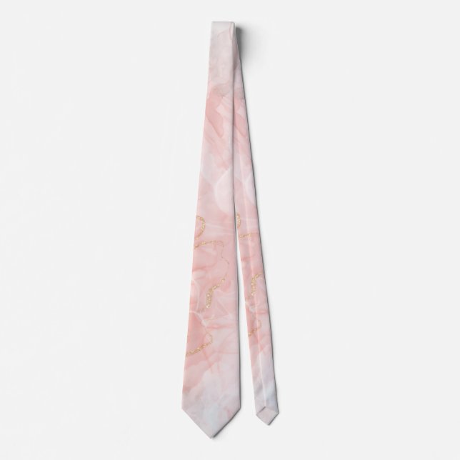 pink marbel neck tie (Front)