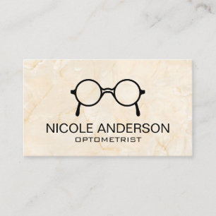 Pink Marbel Optometrist Eye Glasses Business Card
