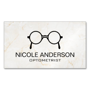 Pink Marbel Optometrist Eye Glasses Business Card Magnet