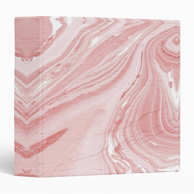 Pink Marble 3 Ring Binder (Front/Spine)