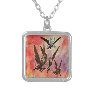 Pink Marble Alice in Wonderland Necklace