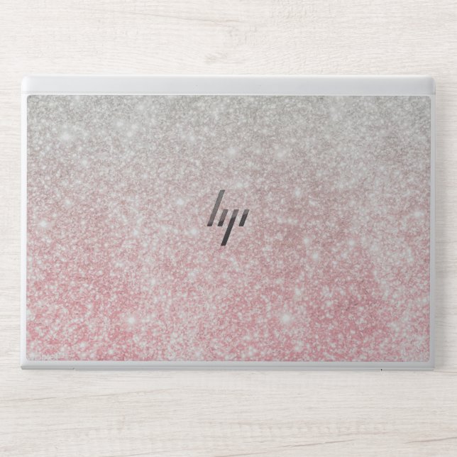 Pink Marble and Rose Gold Marble HP Laptop Skin (Front)
