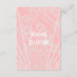 Pink Marble Art Deco Design Wedding Reception Enclosure Card