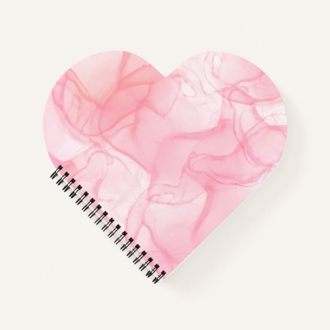 Pink marble background, fluid art background notebook (Front)