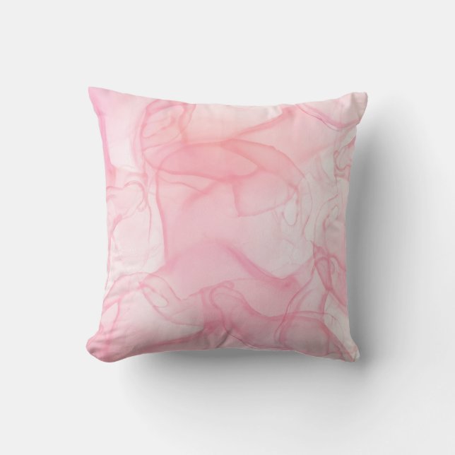 Pink marble background, fluid art background throw pillow (Front)