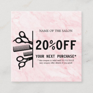 Pink Marble Beauty Salon Discount Card