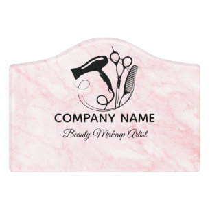 Pink Marble Beauty Salon Door Sign