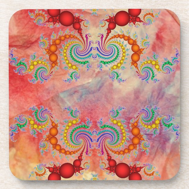 Pink Marble Beverage Coaster (Front)