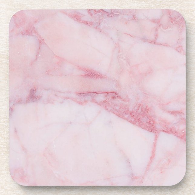 Pink Marble Beverage Coaster (Front)