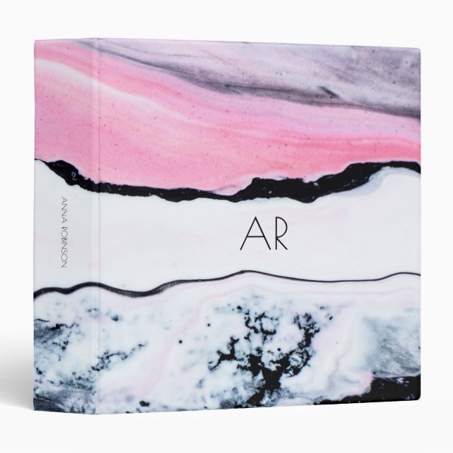 Pink Marble Binder (Front/Spine)