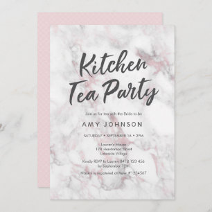 Pink Marble Bridal Shower Invitation