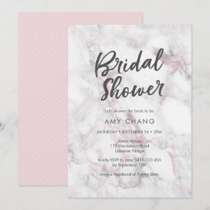 Pink Marble Bridal Shower Invitation