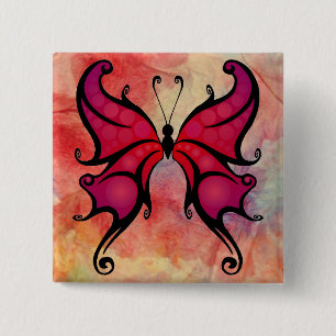 Pink Marble Butterfly Button