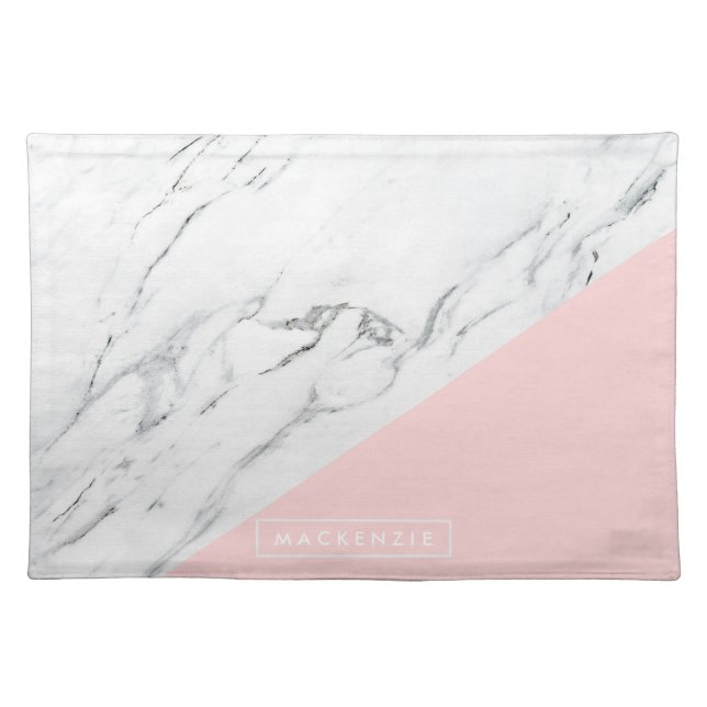 Pink & Marble Cloth Placemat (Front)
