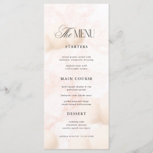 Pink Marble Cloud Nine Baby Shower Bridal Shower Menu
