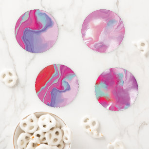Pink Marble Coaster Set