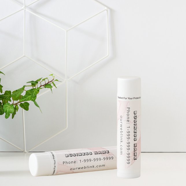 Pink marble corporate business lip balm (Creator Uploaded)