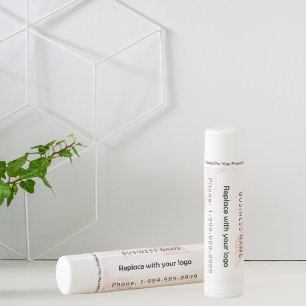 Pink marble corporate business logo lip balm