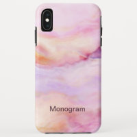Pink marble custom monogrammed customizable galaxy iPhone XS max case