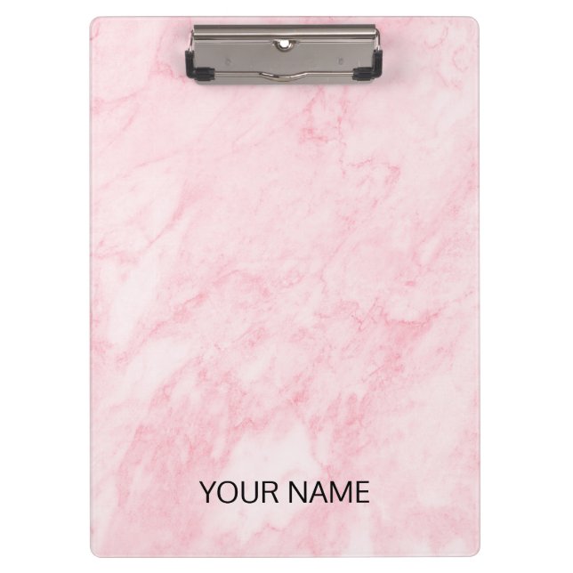 Pink Marble Customize  Clipboard (Front)
