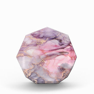 pink marble cute elegant gray acrylic award