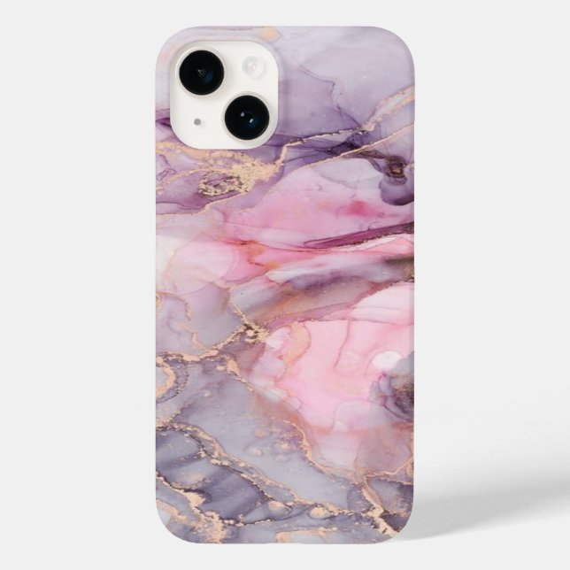 pink marble cute elegant gray Case-Mate iPhone case (Back)