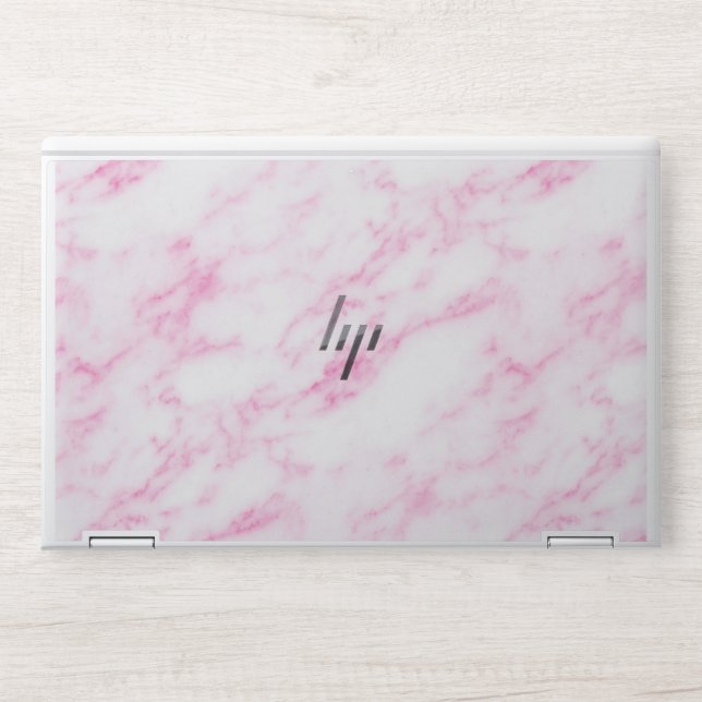 "Pink Marble Elegance Stylish Laptop Skin for HP" (Front)