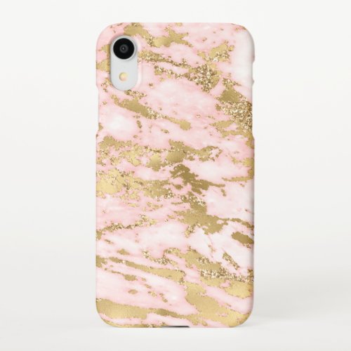 pink marble faux glitter veins iPhone XR case