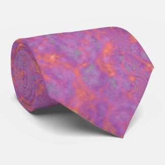 Pink Marble Fractal Tie