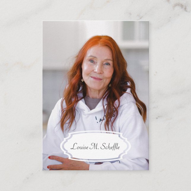 Pink Marble Funeral Prayer Card with Photo (Front)