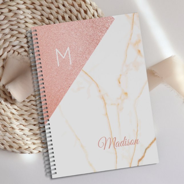 Pink Marble Glitter Girly Monogram Planner (Creator Uploaded)