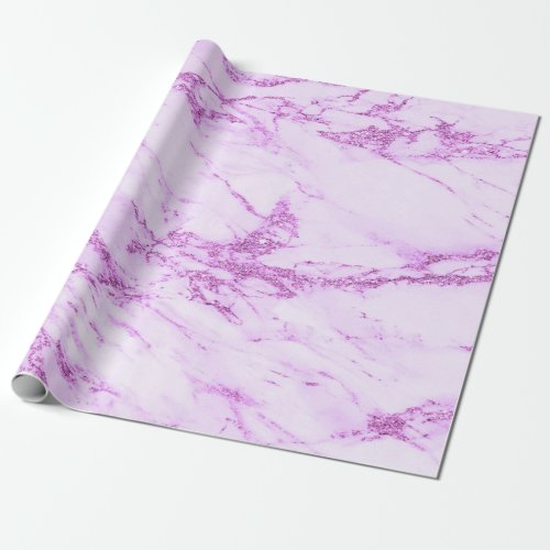 Pink Marble Glitter Wrapping Paper