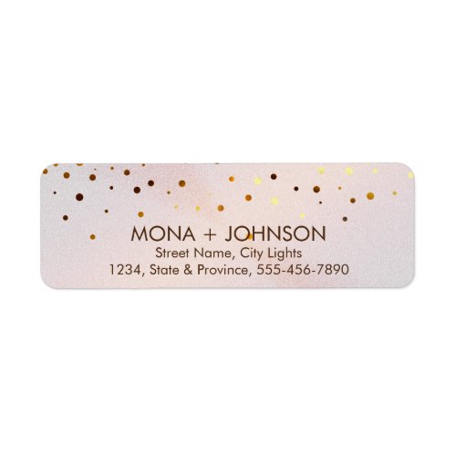Pink Marble Gold Glitter Sparkle Confetti Dots Label