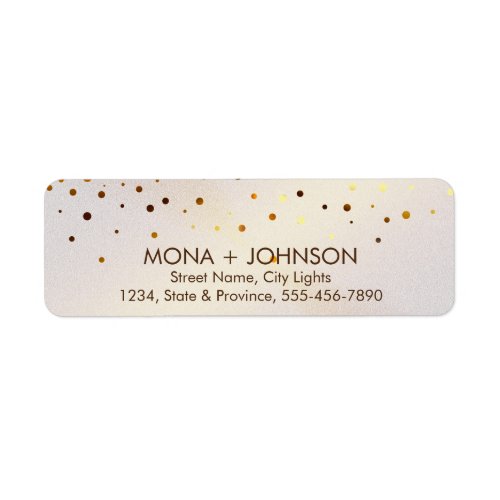 Pink Marble Gold Glitter Sparkle Confetti Dots Label