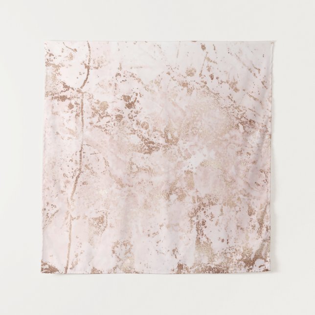 Pink marble: golden texture background. tapestry (Front)