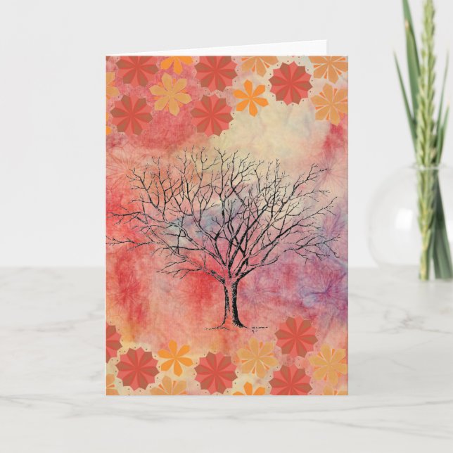 Pink Marble Greeting Card (Front)