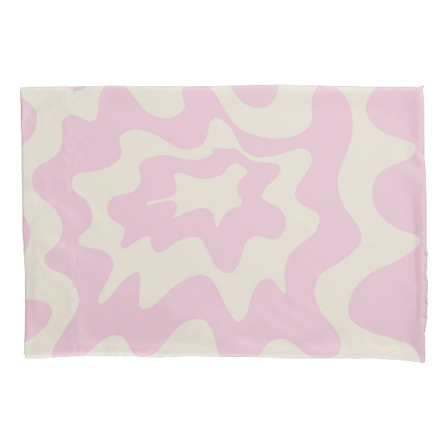 Pink Marble Groovy Wavy Stripe Modern Spring  Pillow Case (Front)